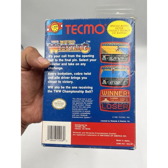 Nintendo NES Game Tecmo World Wrestling CIB Complete In Box - Picture 15 of 16